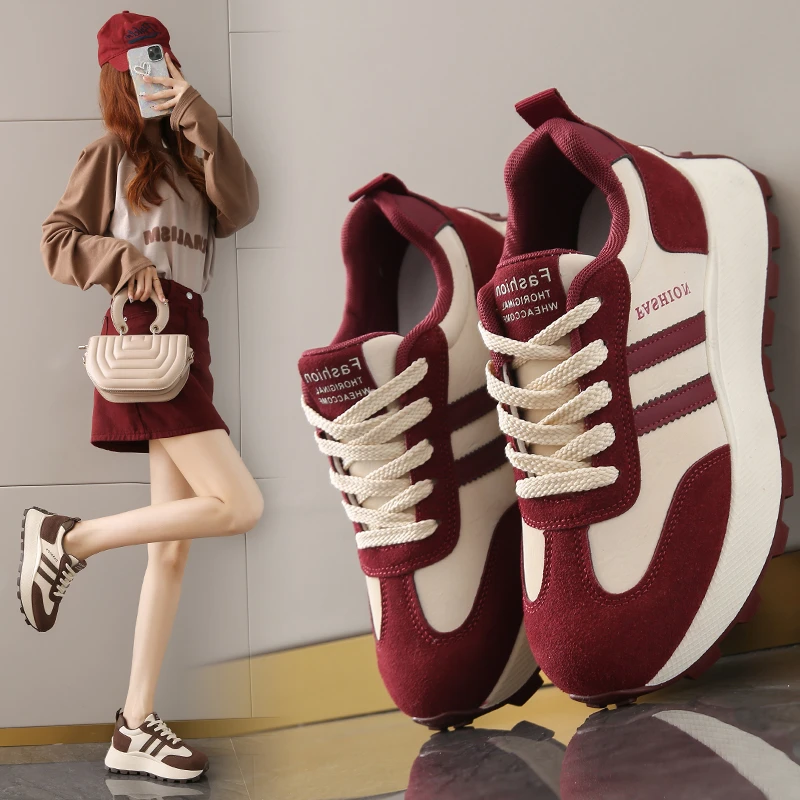 雅漾2024年秋季韩版新款阿甘女鞋软底舒适百搭学生跑步厚底鞋