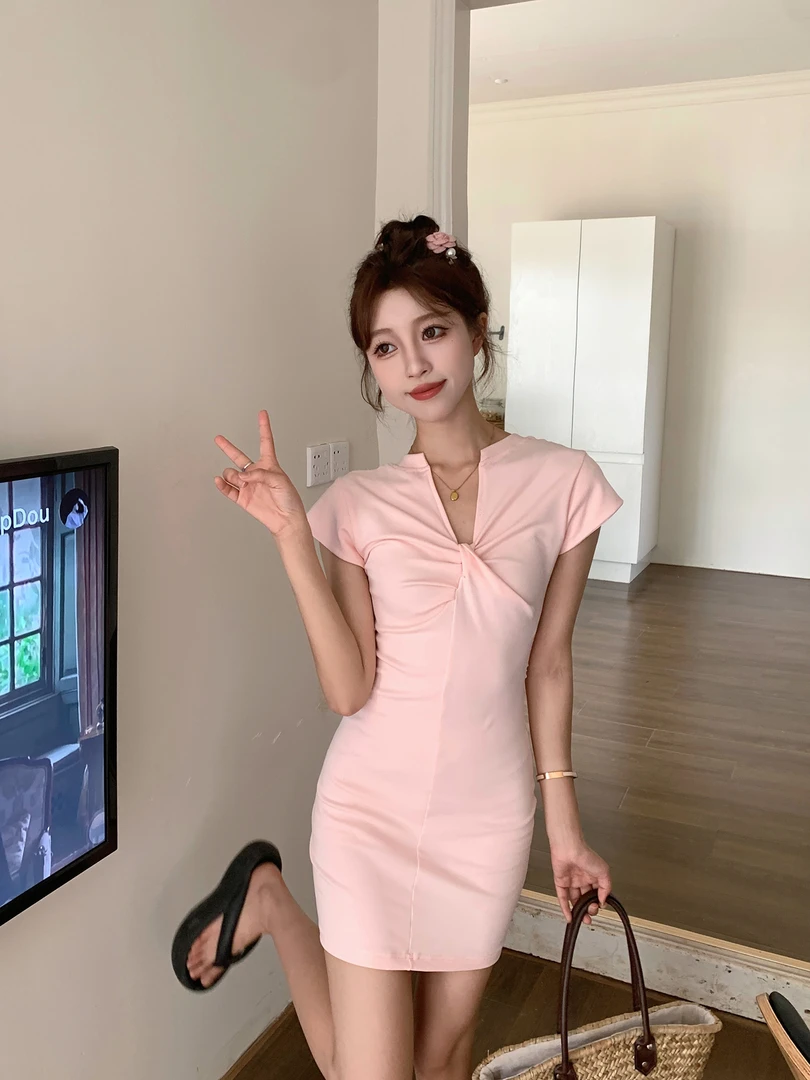 POPWAVE【正反两穿】裙子女夏季t恤裙包臀裙修身辣妹一字肩连衣裙