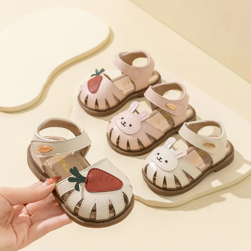 夏季新款小公主凉鞋透气防滑包头超纤宝宝学步凉鞋女