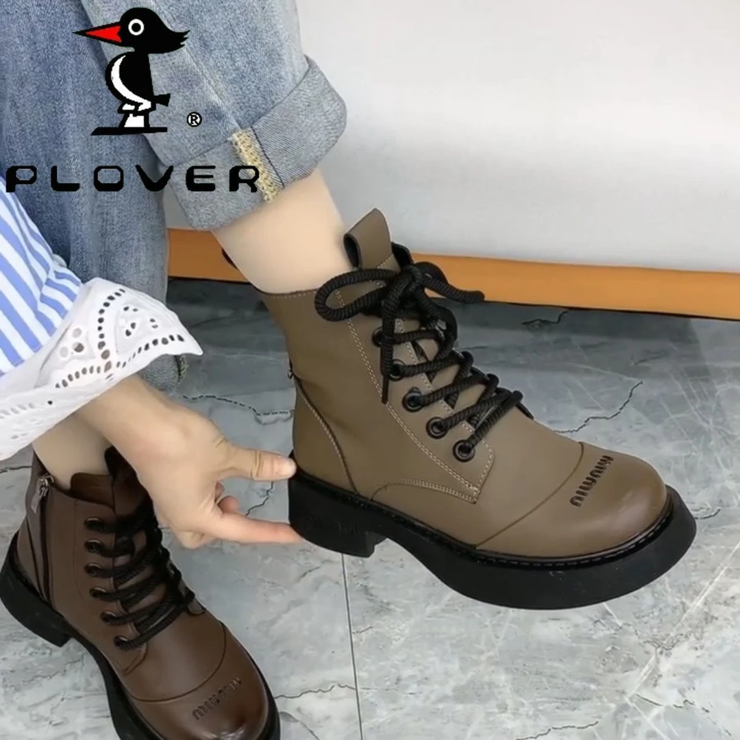 啄木鸟百搭加绒加厚雪地靴女2024秋冬季新款舒适轻便保暖马丁靴女