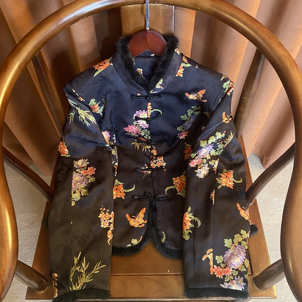 【兰竹】新中式国风外套民族古风复古秋冬款2024年新款对襟外套