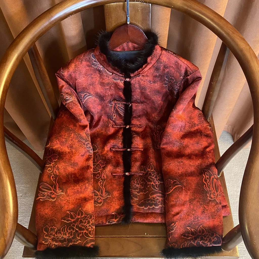 【朱鹊】新中式国风外套民族古风复古秋冬款2024年新款对襟外套