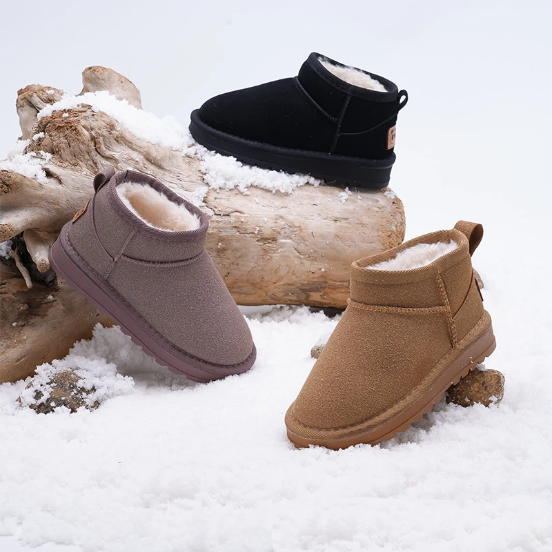 2024年新款时尚经典亲子款低帮男女童舒适百搭纯色雪地靴 6102 TY