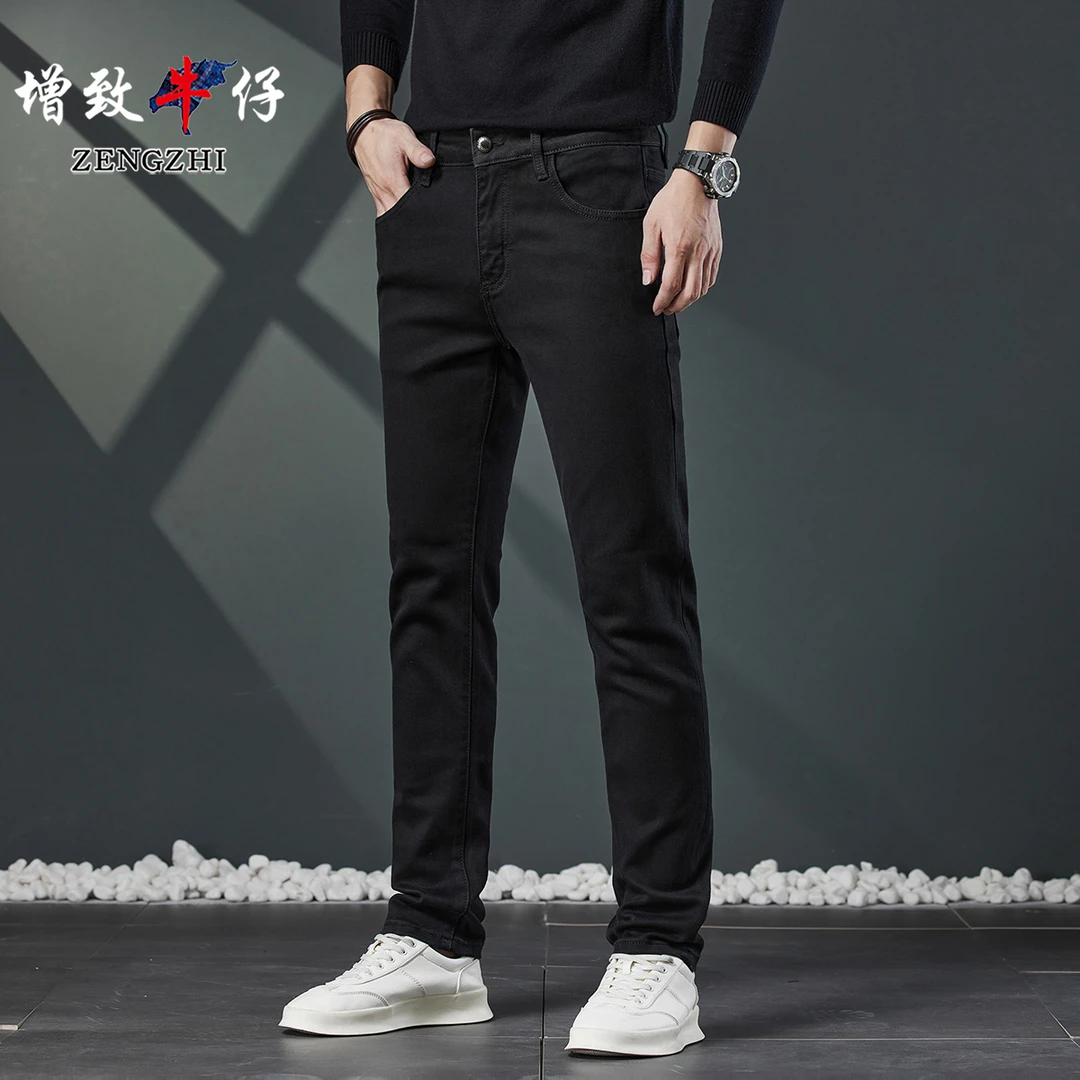 ZENGZHI/增致牛仔Z10-30秋季款男士直筒黑色修身时尚百搭休闲裤1