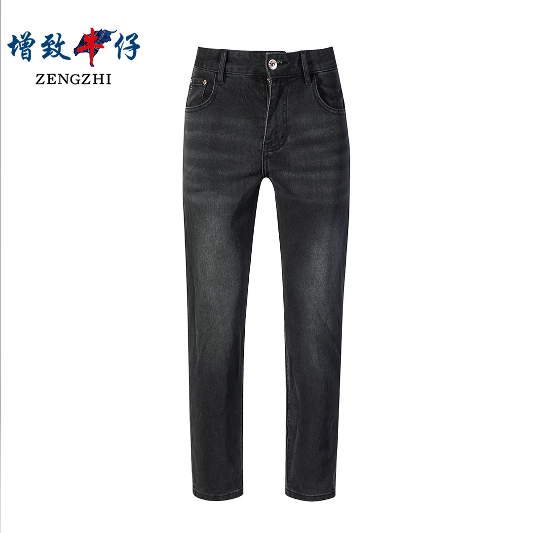 ZENGZHI/增致牛仔早春灰色常规款欧版修身小直筒男士牛仔裤J01