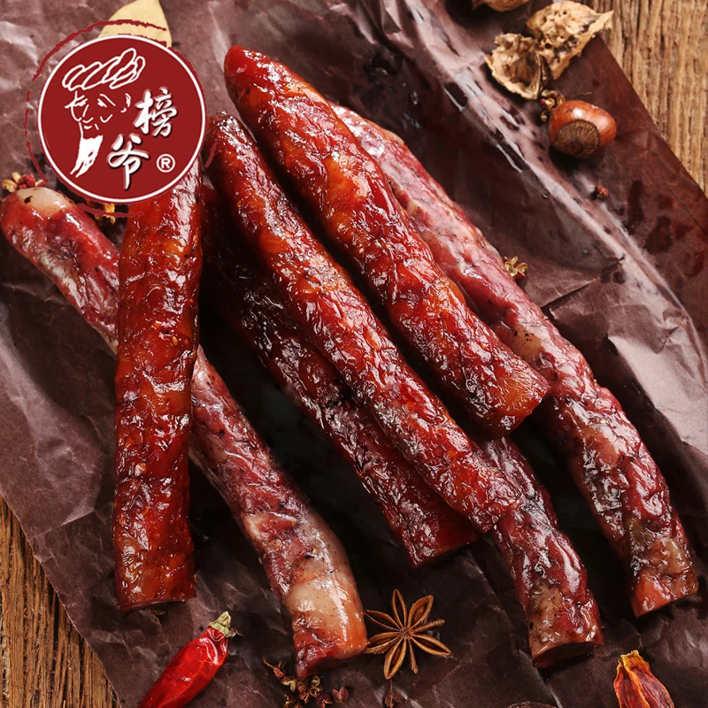 湘西柴火香肠腊肠农家特产传统柴火烟熏灌制工艺真空包装