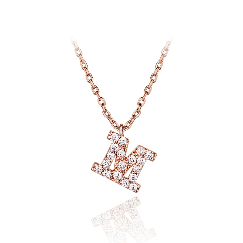 GlamEver 铜合金项链 锆石字母项链 百搭简约轻奢气质ins风锁骨链