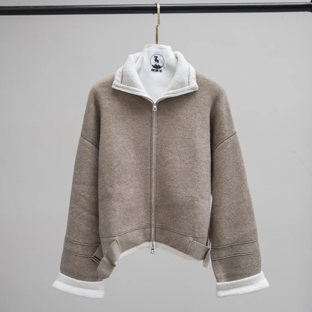 ZANGLIYAN/藏里羊 秋冬新品慵懒风羊绒外套简约宽松外套WG0734