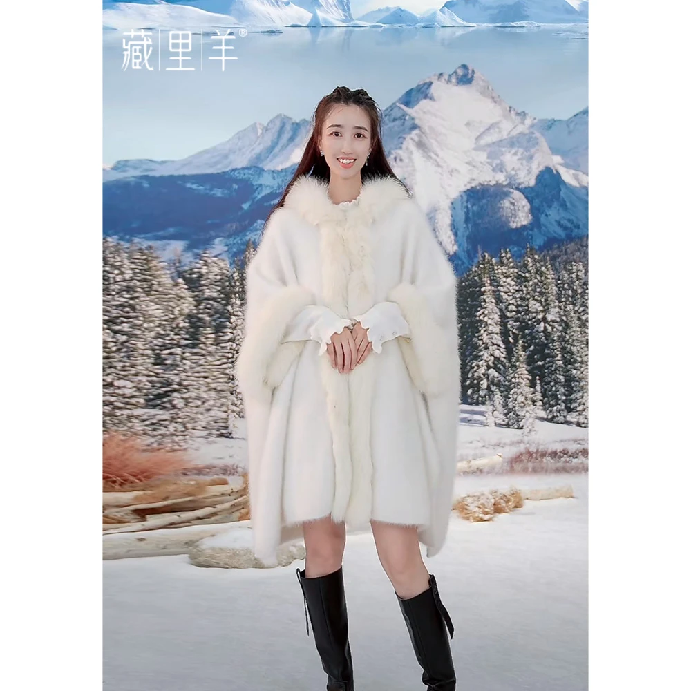 藏里羊【北美小动物毛毛】高奢休闲外套时尚披肩 M0863