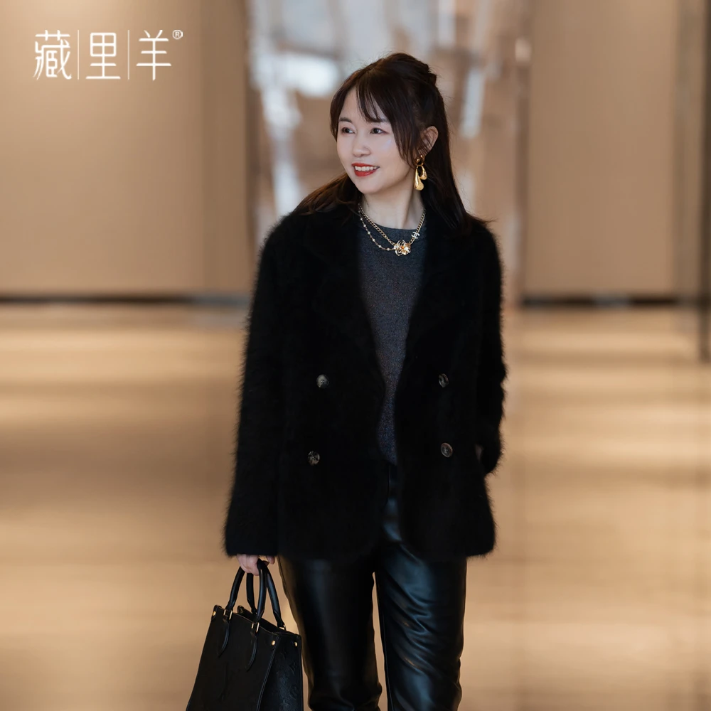 藏里羊【北美小动物毛毛】“董事长”秋冬新款外套上衣M1090