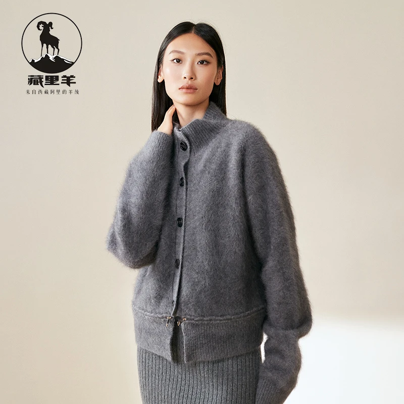 藏里羊【北美小动物毛毛】秋冬新款设计感外套拼接上衣M0918