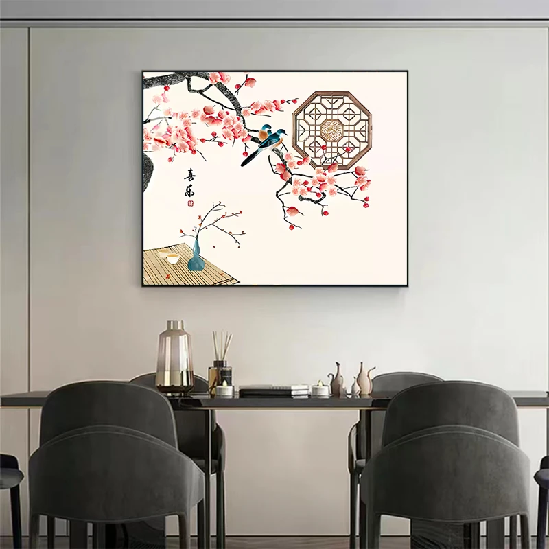 百财纳福新中式电表箱装饰画玄关配电箱挂画遮挡电源箱开关箱壁画