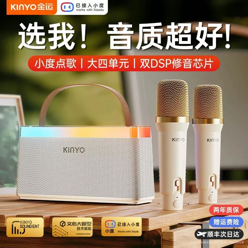 金运C10智能双人K歌超长续航大喇叭室内户外通用低音炮音响唱歌