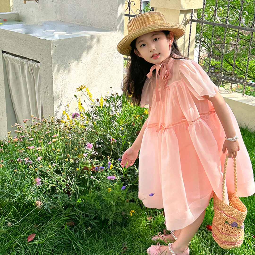 Disney/迪士尼2024年夏季新款女童连衣裙女宝宽松甜美时尚公主裙