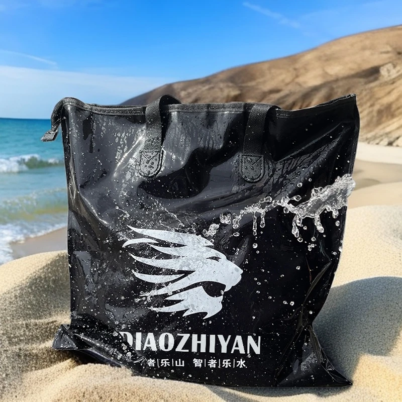 加厚渔具包折叠装鱼护饵料包PVC防水活鱼袋牛津垂钓大容量收纳包