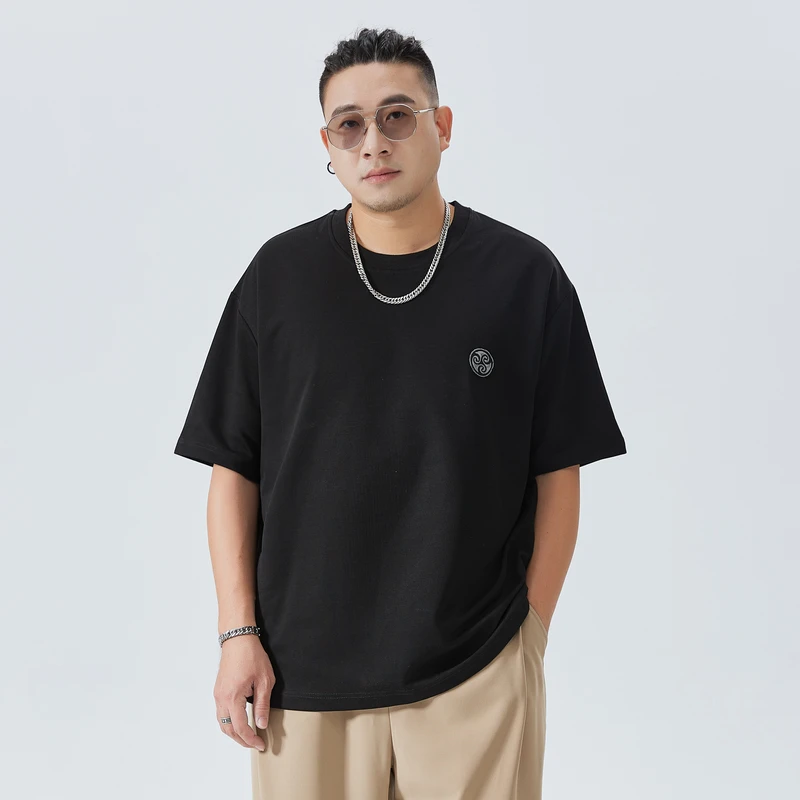 【捡漏】半墨大码男装胖子T恤男士胖子五分袖加大码短袖体恤衫6710