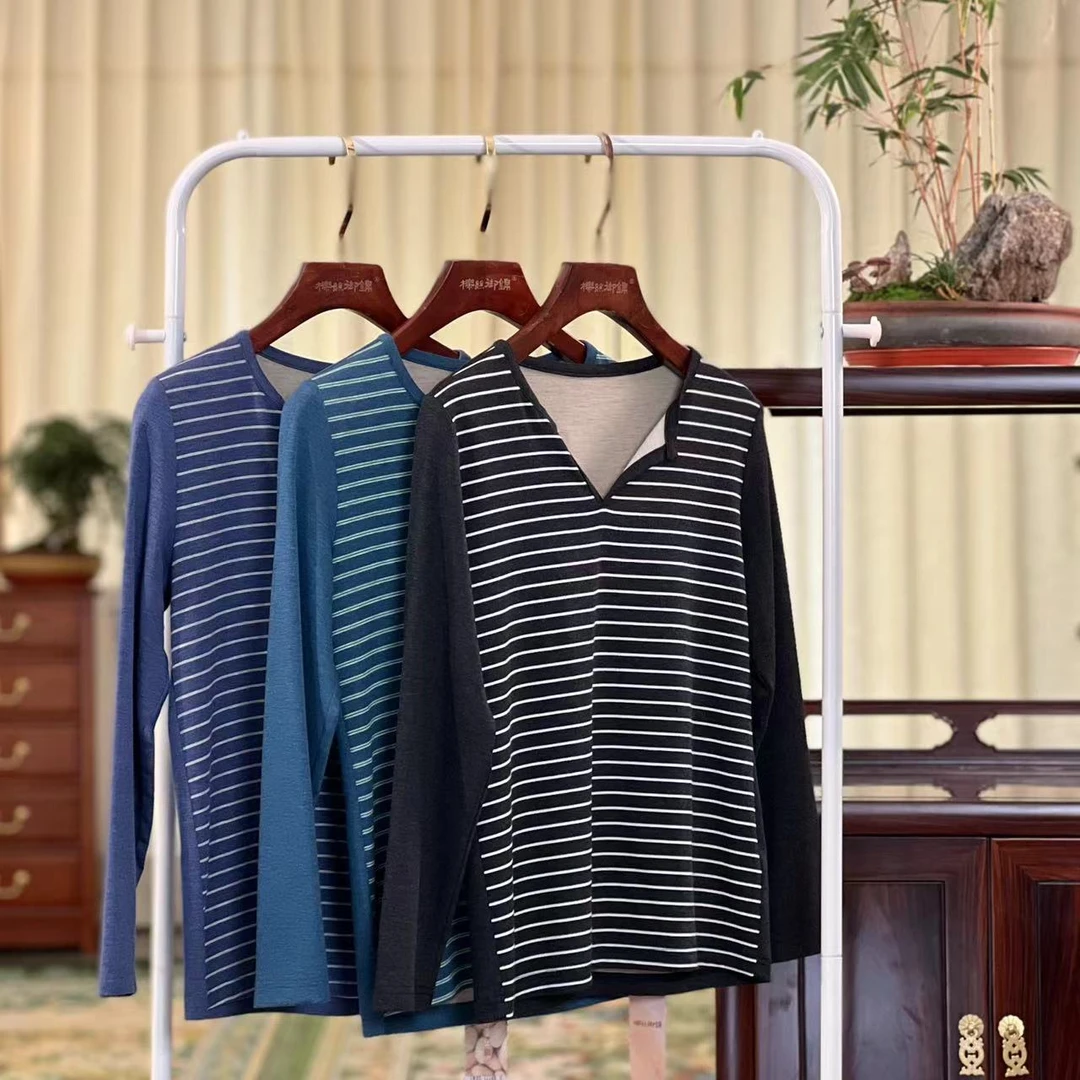 直播间样品-V领长袖家居服T恤时尚百搭9622C152