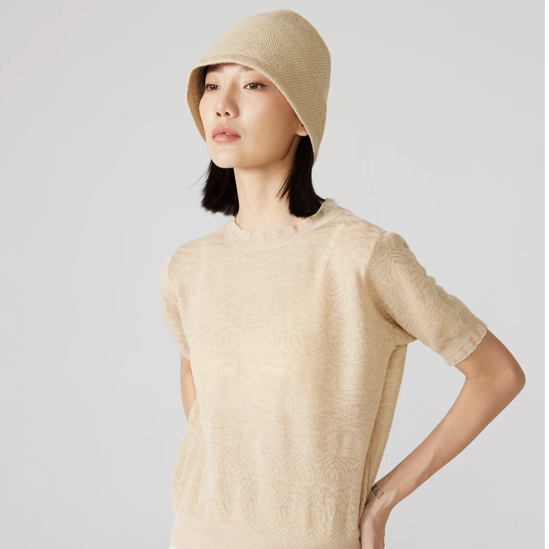 天然柞蚕丝网红针织时尚休闲百搭纯色通用渔夫帽 1413