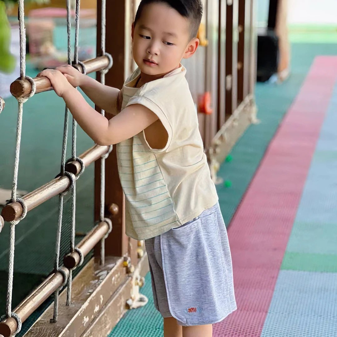 LISIYUJIN柞蚕丝儿童夏季休闲大兜短裤女童宝宝家居裤 L24-278