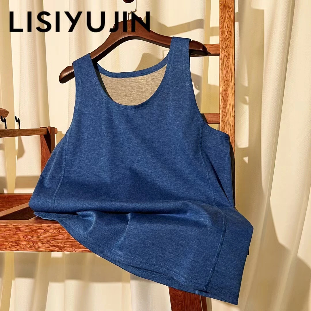 LISIYUJIN天然柞蚕丝男士百搭时尚舒适抑菌秋冬保暖背心 9623c381