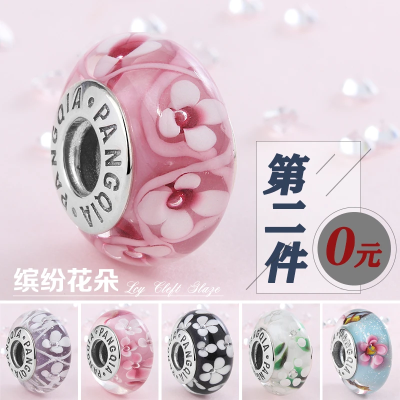 925银银制品 潘家同款复古手串手链琉璃珠手工创意时尚彩色散珠子