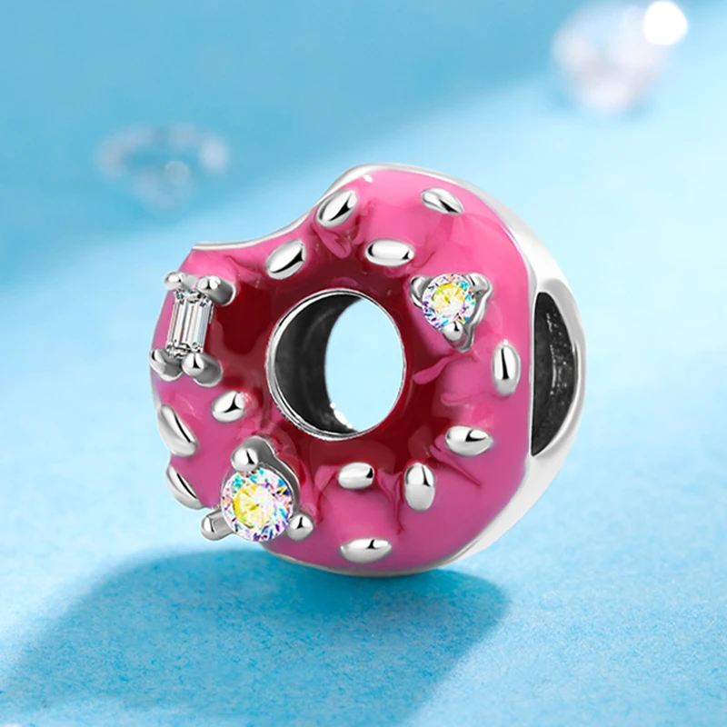 925银银制品 潘家风格手工可爱少女粉色红色女孩个性彩色手链串珠