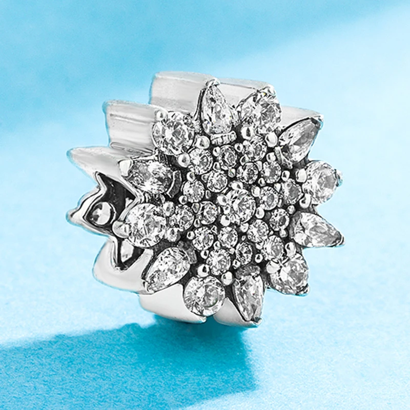 925银银制品 潘家风格纯银手链配件冰晶雪花串珠轻奢时尚百搭小众