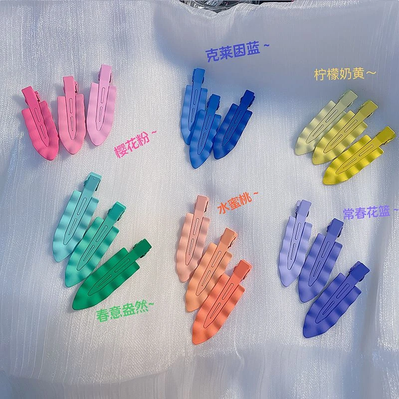 金属波浪夹子头饰简约无痕化妆用少女侧边刘海碎发鸭嘴夹发卡发夹