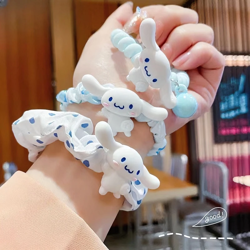 软妹发圈女新款线头绳可爱少女玉桂狗甜美发绳夹子闺蜜手链小皮筋