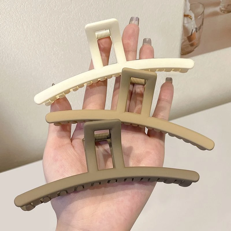 超大号盘发抓夹女秋冬发量多头发夹子头饰后脑勺亚克力磨砂鲨鱼夹