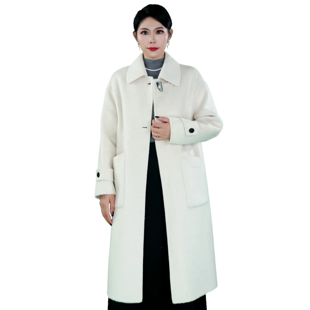 【骆驼绒大衣】655-2024新款秋冬双面驼绒大衣外套冬季加厚中长款