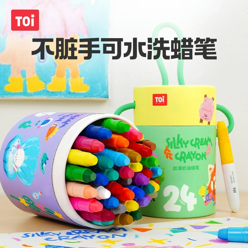 TOI/图益丝滑蜡笔幼儿园涂色专用儿童蜡笔绘画工具宝宝涂鸦彩笔
