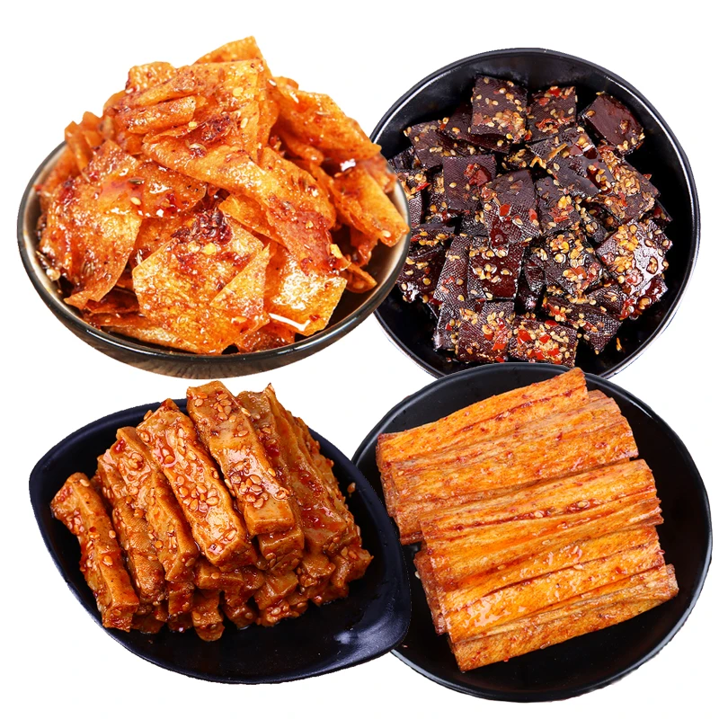 湖南特产豆制品组合豆皮辣条香干豆干辣片豆皮卷网红怀旧零食