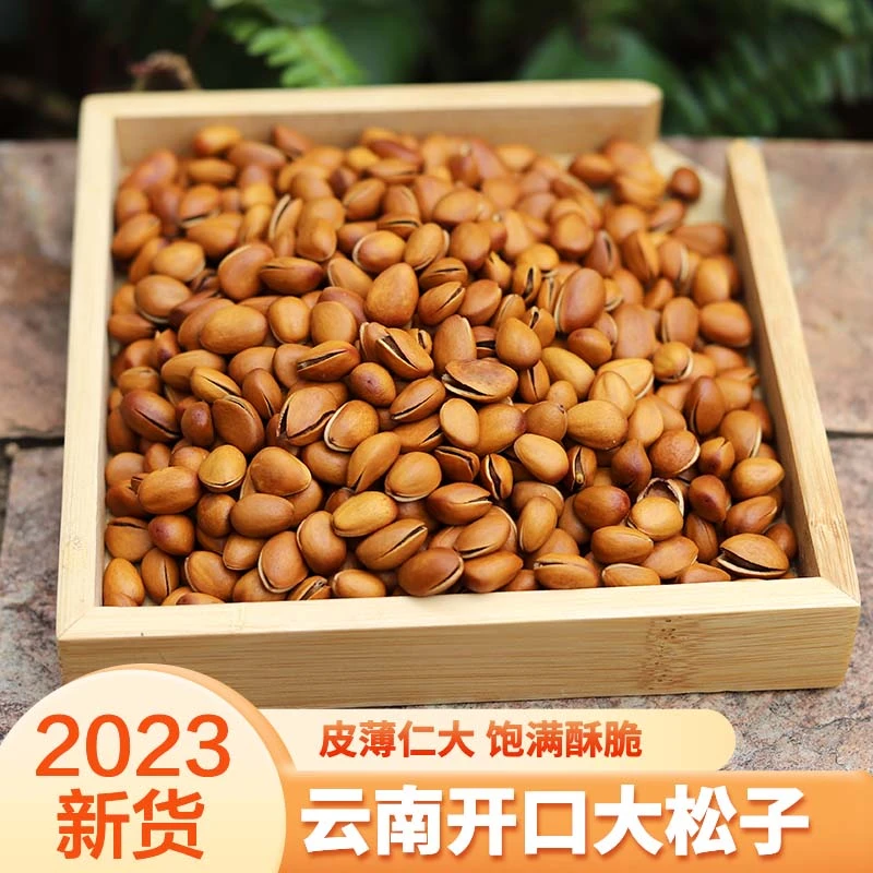 2023新货特大颗粒大火爆炒云南松子散装手剥开口松子追剧小零食