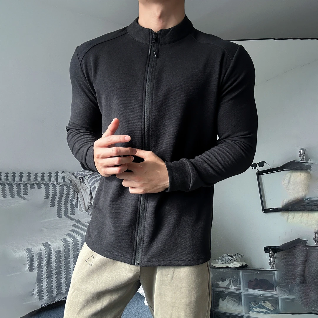 冬季保暖德绒锁温轻量全拉链立领户外休闲抓绒衣健身训练跑步长袖