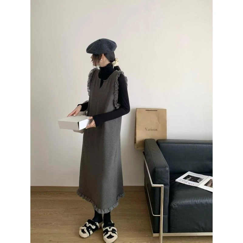 1002秋冬新款气质优雅温柔显瘦氛围连衣裙