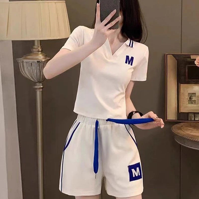 气质网红宽松夏季套装时尚短袖短裤减龄休闲洋气运动加大两件套女