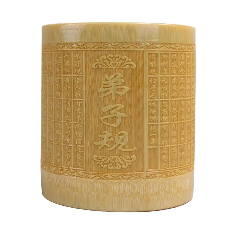 本色竹笔筒 摆件