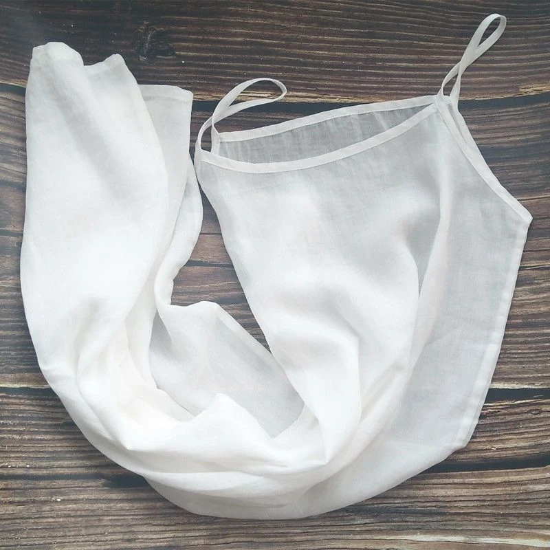 100%精梳棉白色打底裙连衣裙宽松大码中长款内搭打底吊带背心衬裙