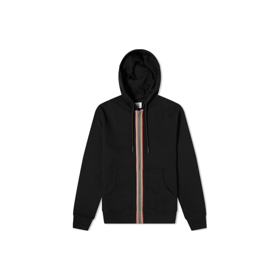 全新未使用 BURBERRY/博柏利 男标志性条纹拉链连帽卫衣/B9800