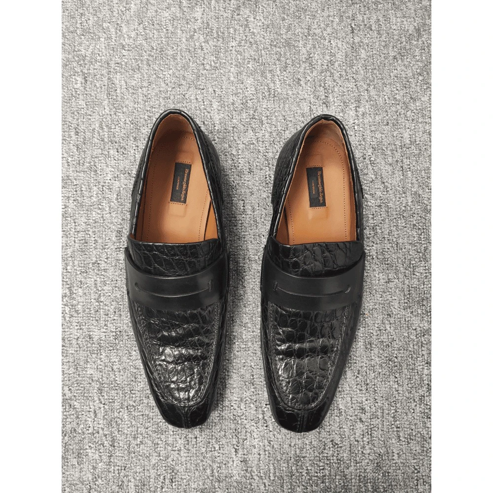 全新未使用 ZEGNA 杰尼亚/男士鳄鱼皮皮鞋休闲鞋/Z23500