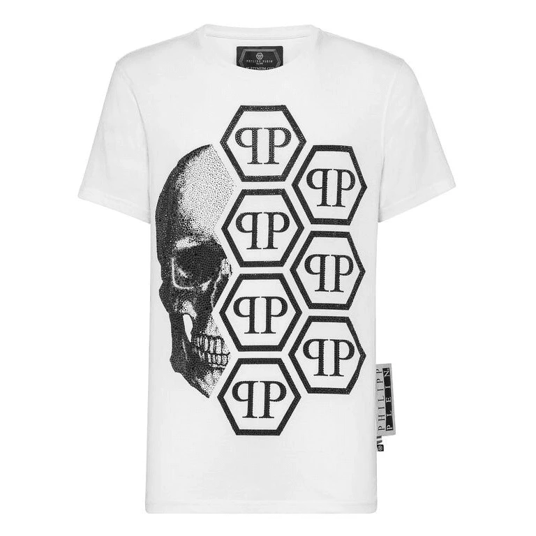 未使用 Philipp Plein pp/男女同款骷髅头短袖T恤/P7550