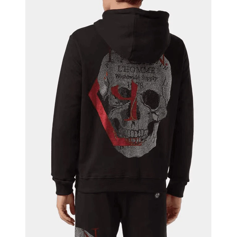 全新未使用 Philipp Plein pp/经典骷髅头男士拉链卫衣/P13790