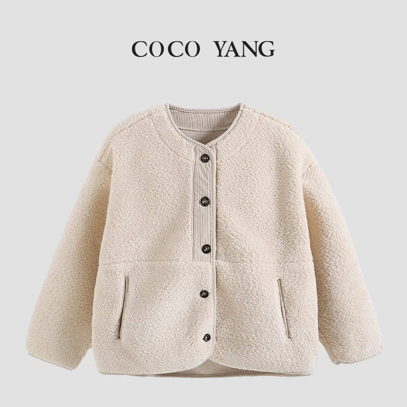 春秋高品质女童外套时尚百搭加绒外套套装-YHW075