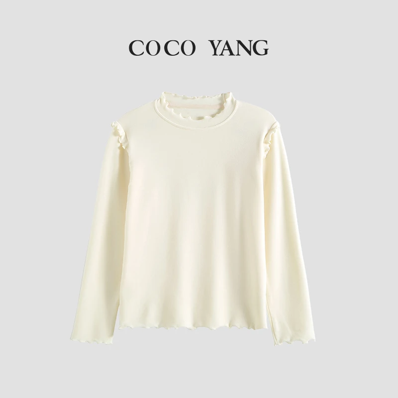 春秋高品质女童纯色打底衫秋款柔软舒适百搭中大童T恤-YHA281