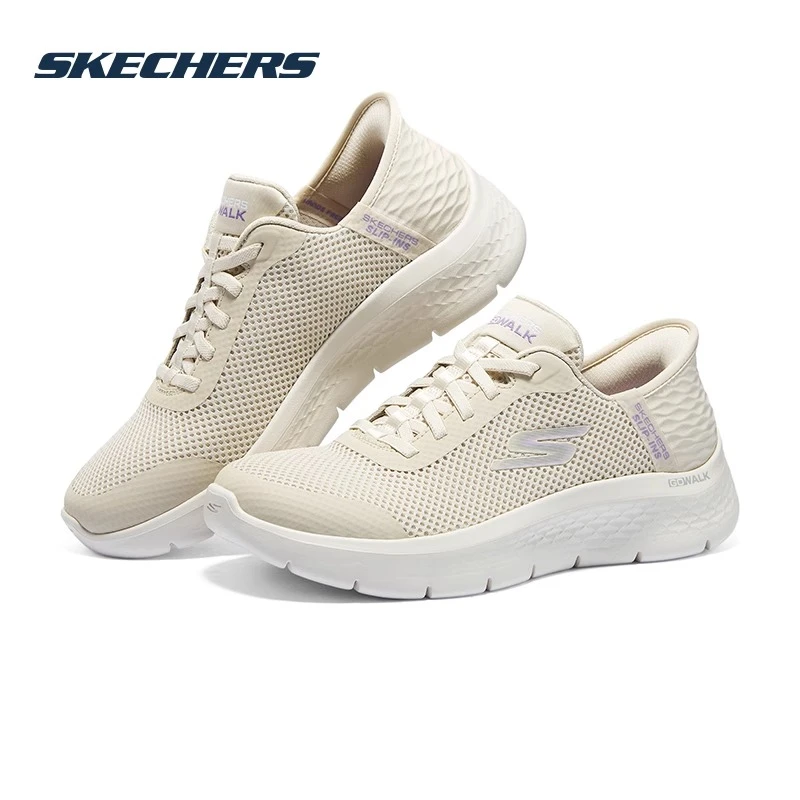 斯凯奇女鞋夏款一脚穿舒适运动鞋2024透气健步鞋网面休闲鞋124836