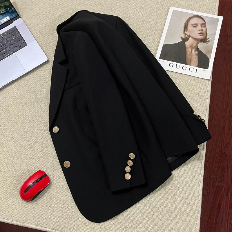 黑色西装外套女韩版时尚休闲小个子设计感小众职业百搭显瘦小西服