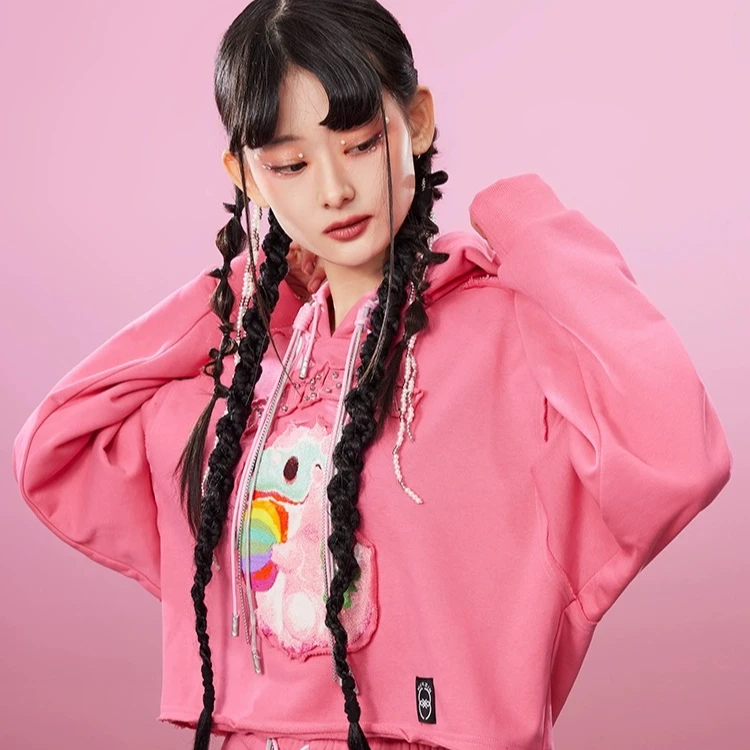 MJ2503（游龙戏凤）新款时尚百搭运动套装休闲卫衣女孩