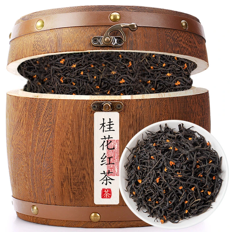 桂花红茶 品质正山小种红茶 好茶桂花红茶制作武夷山茶叶木桶装