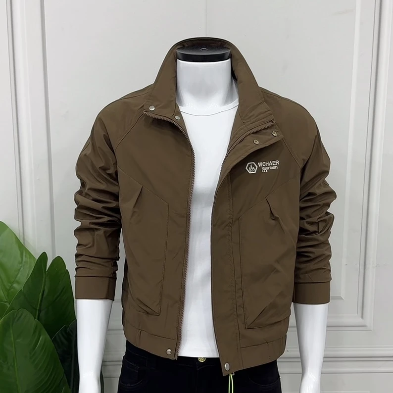 新款男装时尚潮流百搭洋气修身显瘦男士夹克外套气质百搭男士夹克